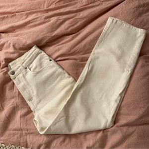 everlane high rise straight white jeans, size 28 ankle